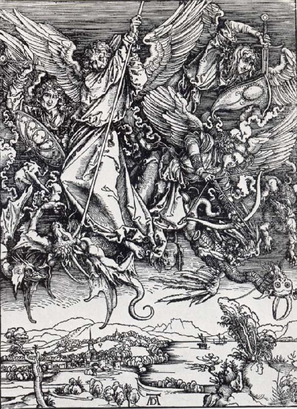 St.Michael Battling the Dragon, Albrecht Durer